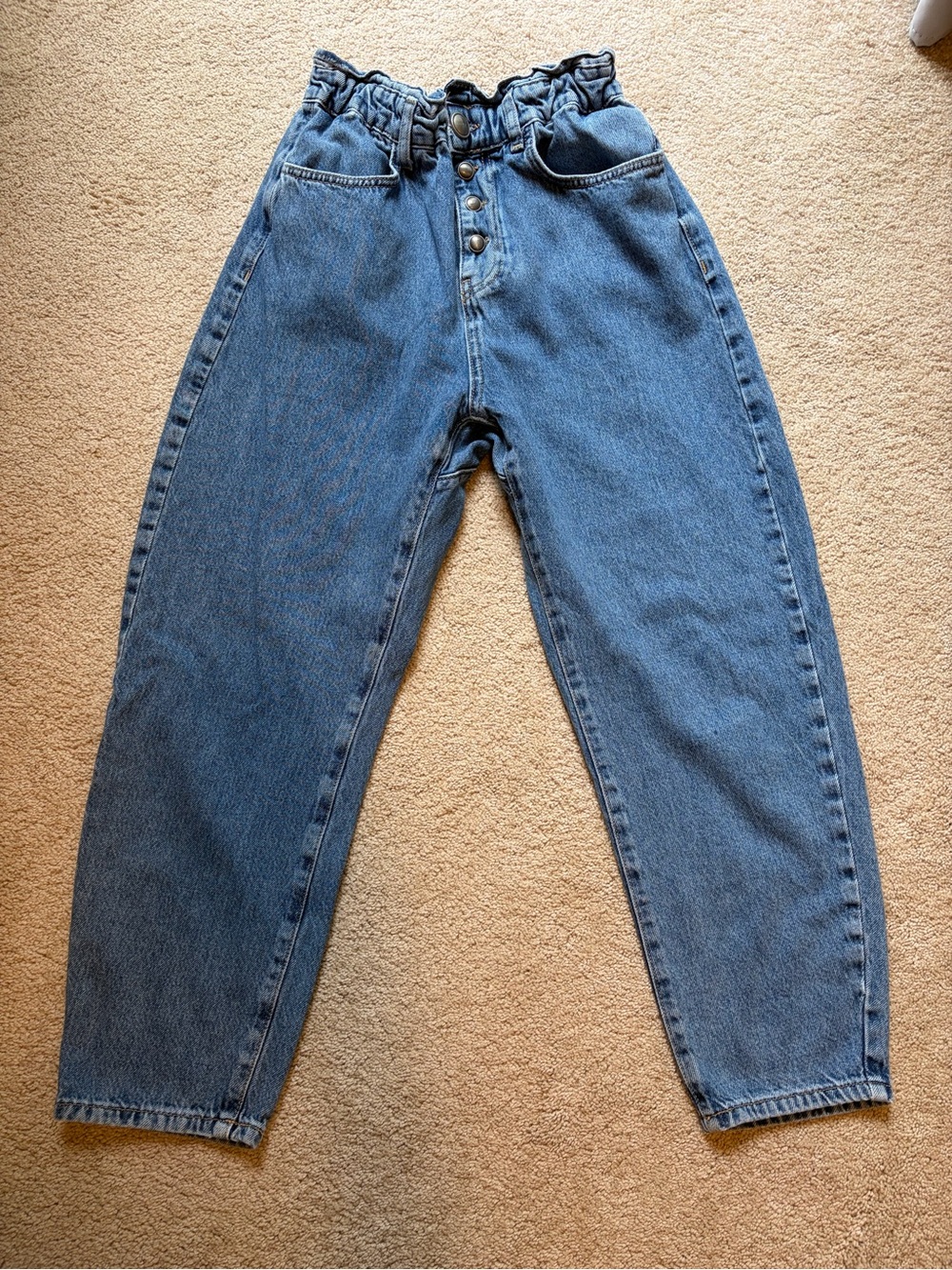 Zara Paper Bag Waist Jeans